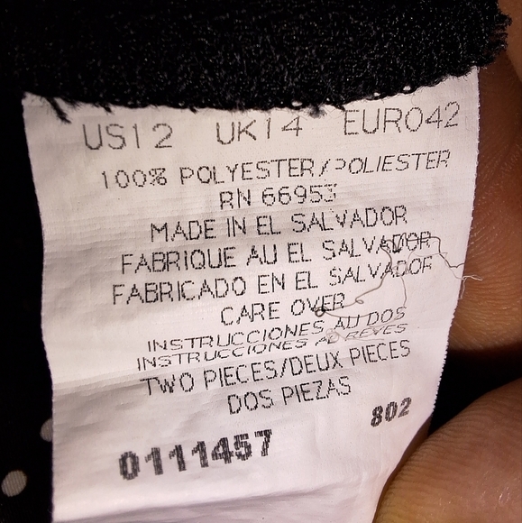 A Leslie Fay maxi skirt and top set in a size 12. Black/ white small polka dots. - Picture 5 of 9